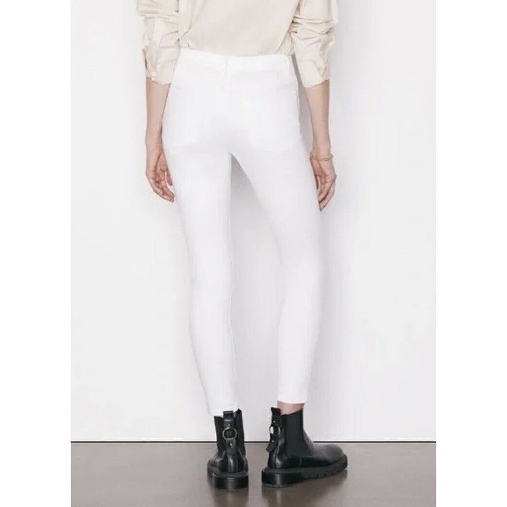 FRAME Le High Skinny White Denim Jeans Ankle W/ Raw Hem Women’s 28 X 28